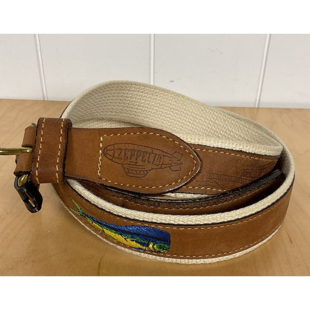 Zeppelin‎ Men's Nautical Deep Sea Fishing Solid Brash Buckle Canvas/Leather Belt